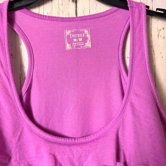 Decree Purple Ruffled Tank Top with Racerback Sz M - Picture 7 of 7